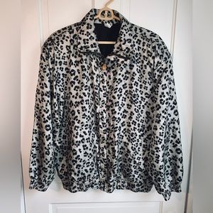 Vintage CoAco Silk Cheetah Print Jacket - Large - EXCELLENT!!